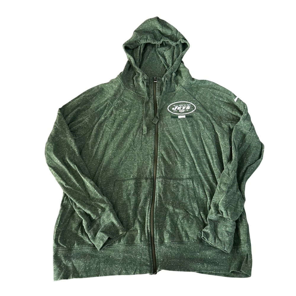 NFL Nike NY Jets Jacket Womens Size XL Green Zip Up Hoodie Sweater Coat